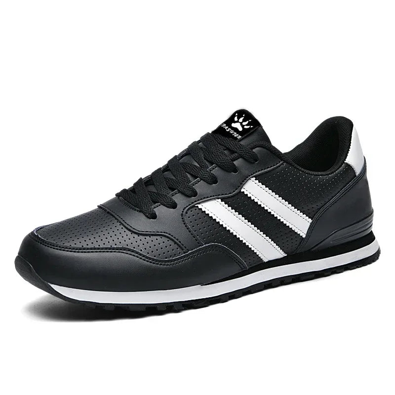 2024 Men Classical Running Shoes Lightweight Leather Outdoor Casual Sneakers Men Comfortable Sport Breathable Flat Jogging Shoes