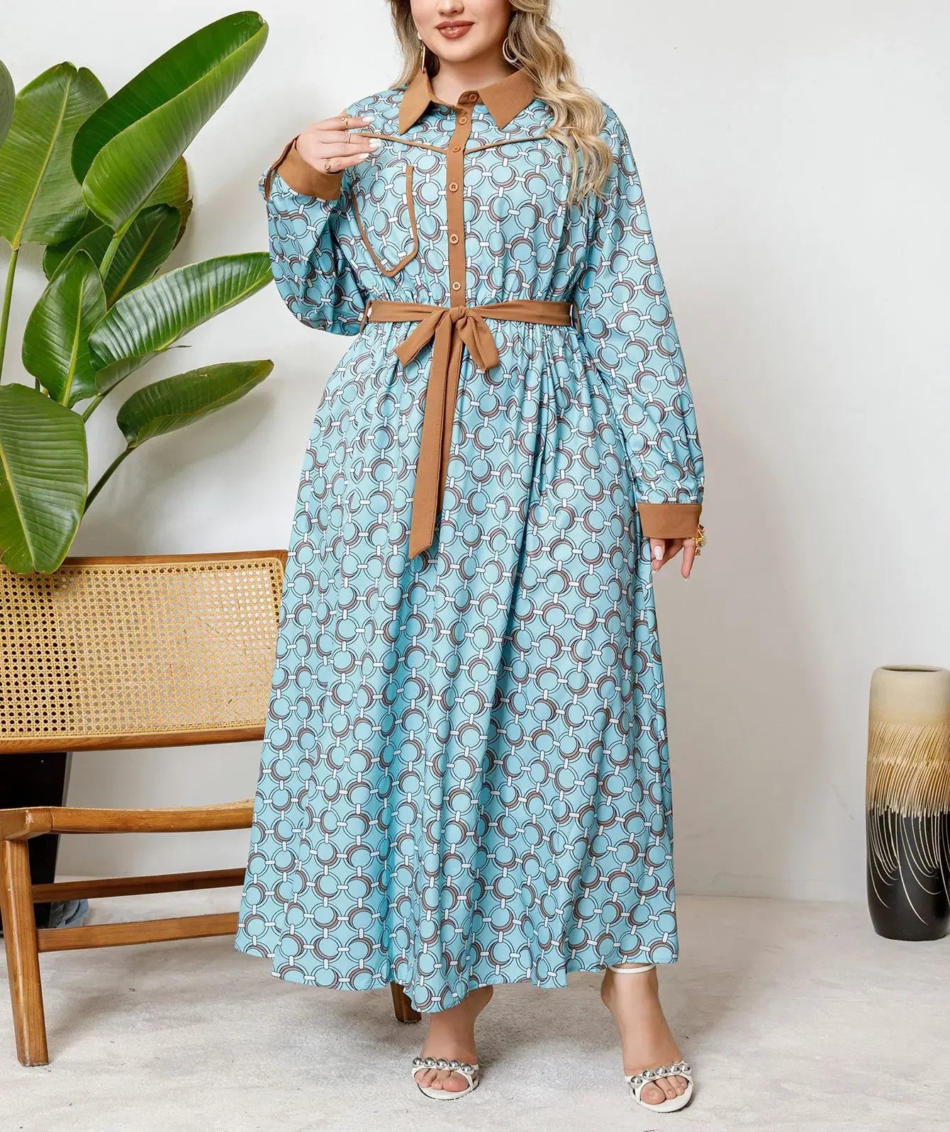 African Dresses For Women Elegant Spring Autumn Long Sleeve Dashiki Maxi Dress Ladies Traditional African Clothing Fairy Dreaes