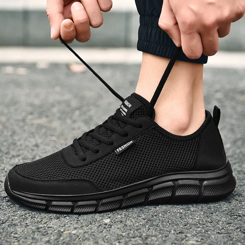MAEDEF New Sneakers Men's Breathable Mesh Lightweight Casual Walking Man Shoes Big Size 39-48 Comfortable Black Sneakers for Men