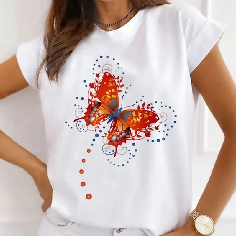 African Women's New Fashion City Girl Half Sleeve Basic Cute Clothes T-shirt Graphic T Shirts Y2k Tops Harajuku Vintage Tee