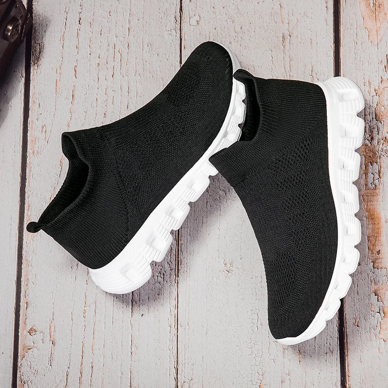 2025 New Men's Casual Sneaker Breathable Ultralight Slip On Shoes Mesh Sock Mouth Jogging Athletic Women Sneakers