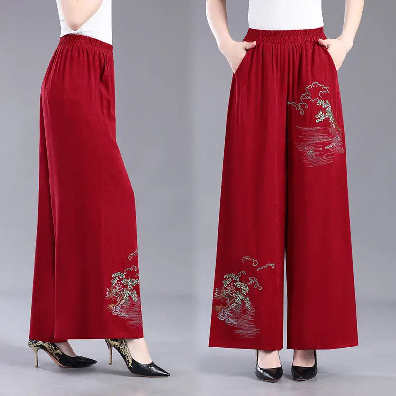 Female Trousers Skirt Korean Fashion G Classic Harajuku 90s Comfortable Stretch High Quality Clothing Embroidery Women's Pants