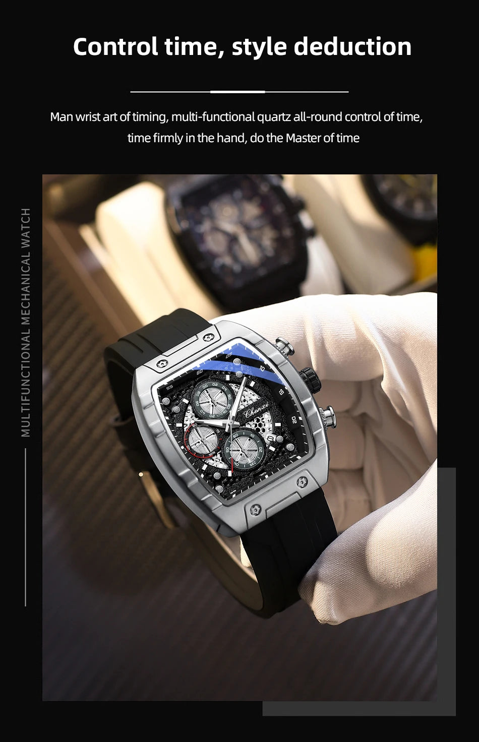 CHENXI 941 Sport Multifunction Military Men Silicone Quartz Wristwatch Male Luminous Waterproof Clock Watches Relogio Masculino