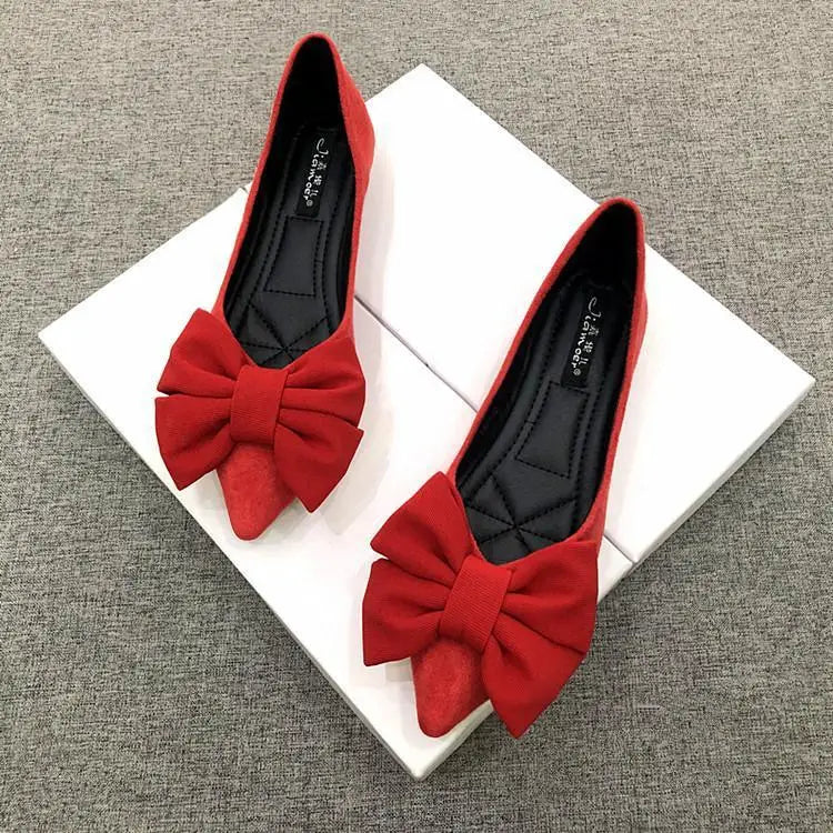 New Spring and Autumn Style Fashionable Comfortable and Versatile Women Shoes Casual Simple Wear-resistant Flat Bottom Bow Shoes