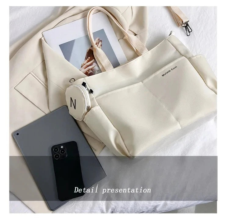 Korean version large capacity crossbody bag, versatile for male and female college students, travel shoulder bag, commuting bag