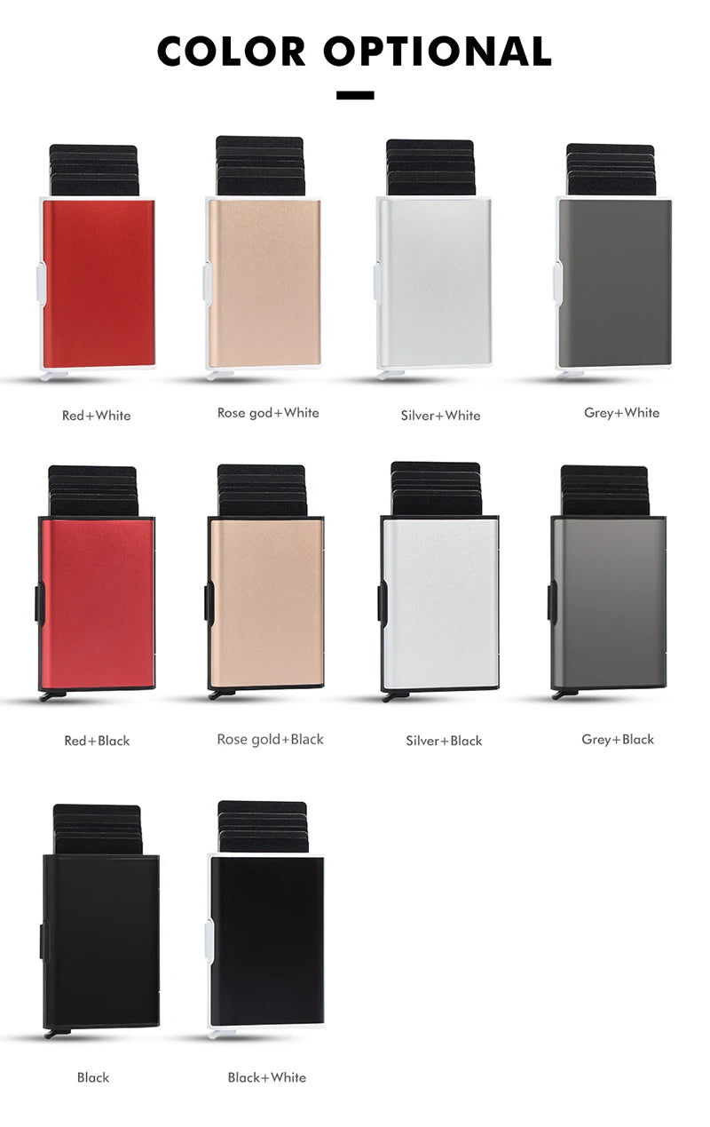 2023 Rfid Credit Card Holder Men Minimalist Coin Wallets Pop Up Metal Id Bank Cardholder Case Identification Card Holder Folders