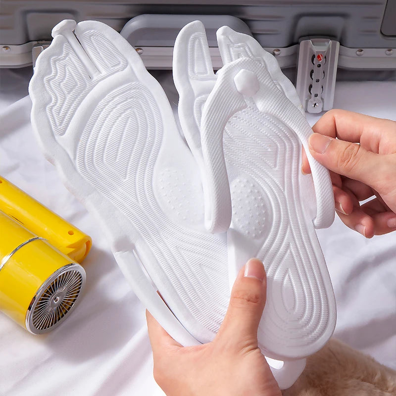 Folding Slippers Trip Travel Portable Slides Women Men Light Home Hotel Salon Homestay Guest Use Sandals Bathing Beach Shoes