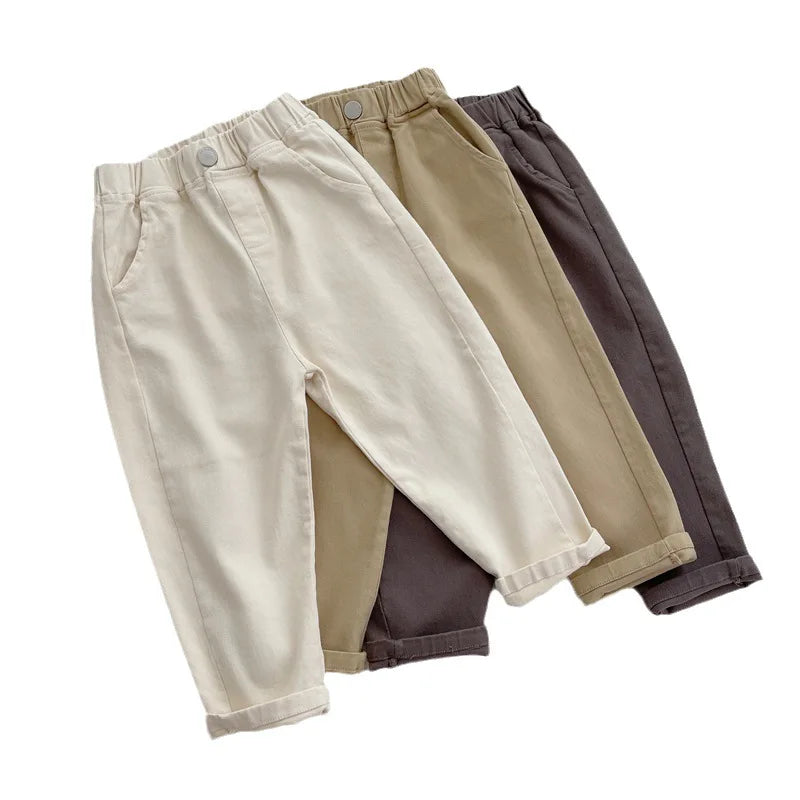 Boys Girls Casual Pants Summer Children Harem Pants Spring Loose Solid Color Sport Trousers Kids Fashion Clothes 2-8 Years Old