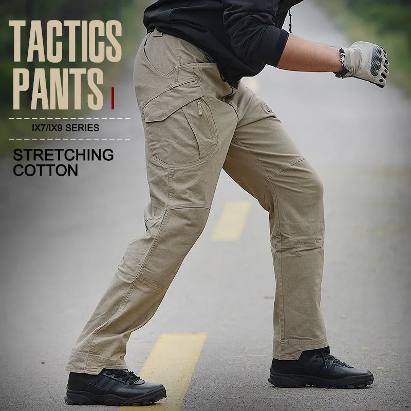IX9 Stretch Tactical Pant City Cargo Pants Cotton Multi Pockets Work Pant Men Outdoor Hiking Camping Trousers A2FIX9