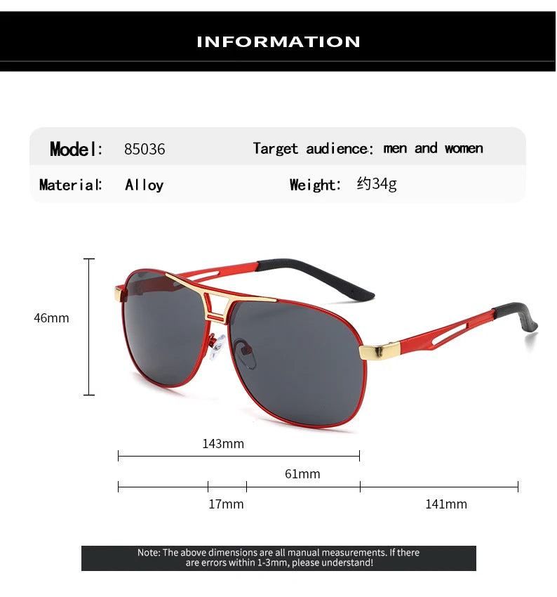 Sunglasses for Men Aviator  UV 400 Protection Military Style Metal Mirror Sun Glasses 1021 BAZAARHUBO