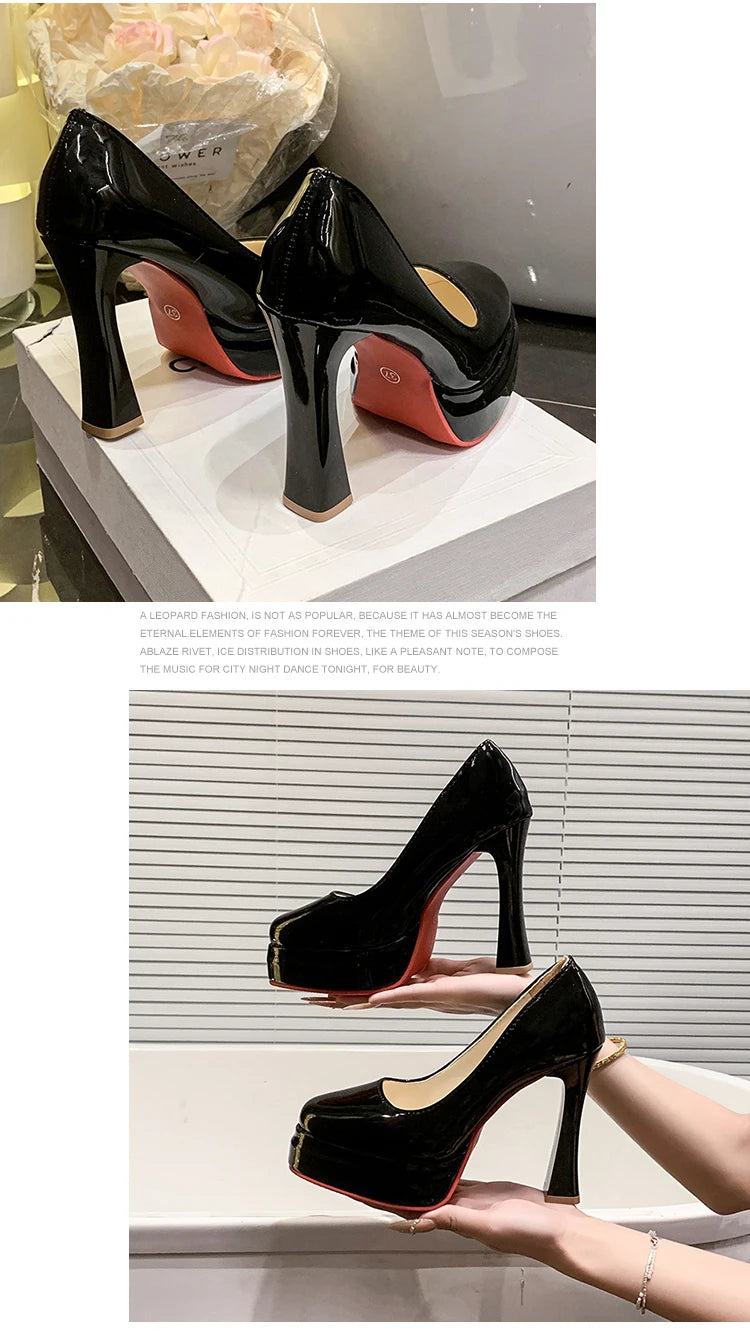 Aphixta Fashion Platform Pumps Women Hot Sale Party Disco Dance High Chunky High Heels Big Size 45 46 47 48 49 50