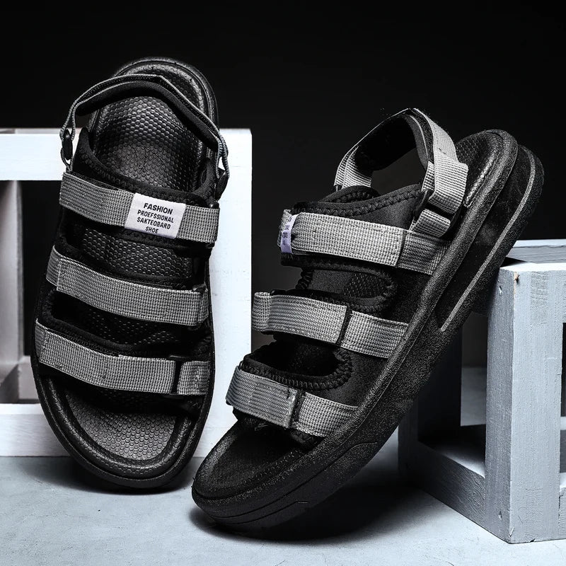 Men's Beach Open Toe Shoes Sandals High Quality Non-slip Men Slippers Breathable Two Uses Male Footwear Mens Summer Outdoor Shoe