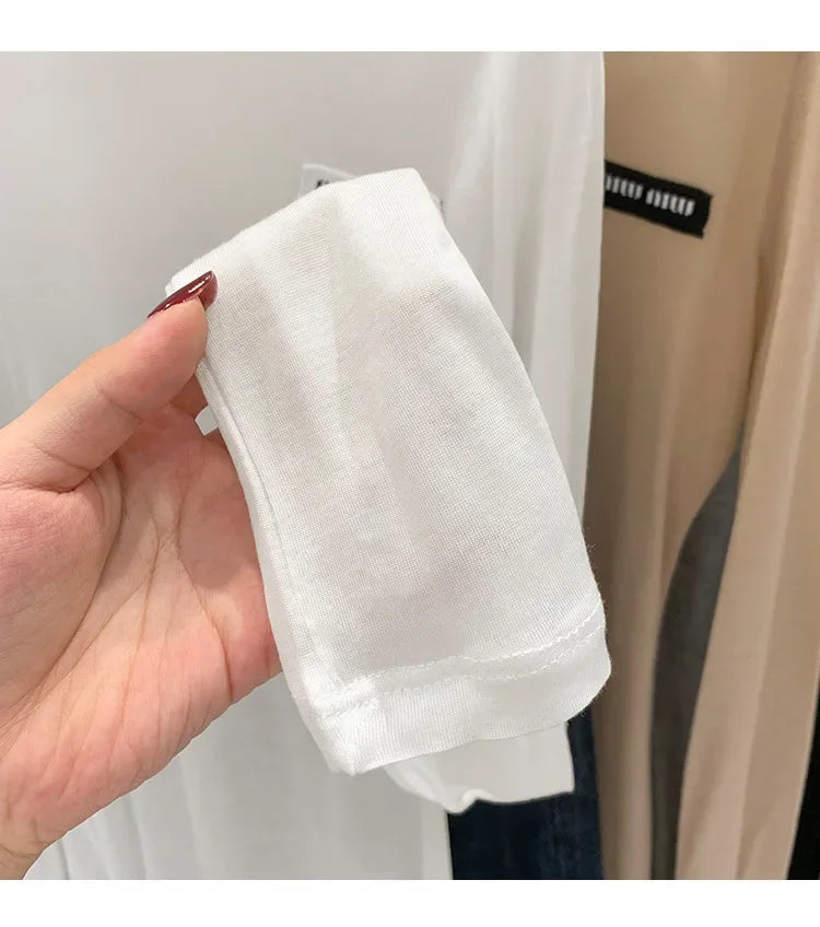 Laceleather Women's Long Sleeve T-Shirt Light Thin Sun Protection Base Layer Shirt Early Autumn New Style Label Attached