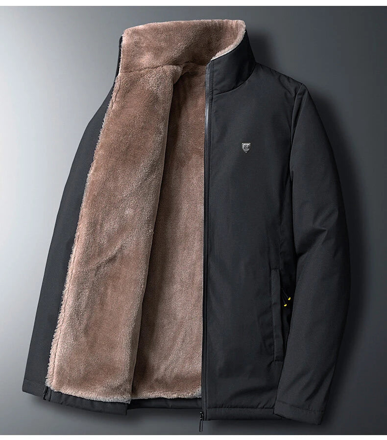 Men 2025 Winter Windproof Warm Thick Fleece Jacket Men Fashion Casual Coat Men Autumn Brand Outwear Outdoor Classic Jacket Men