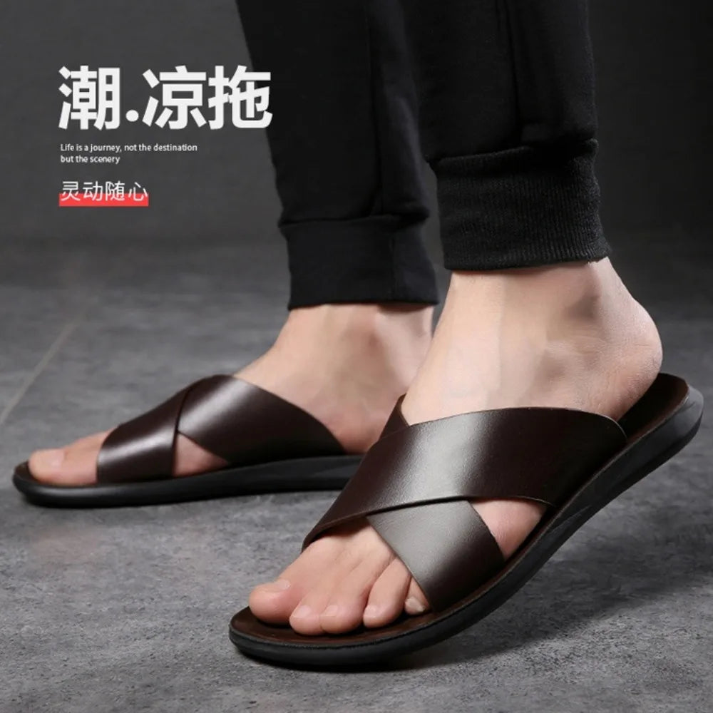 Slippers Men's Summer Outside Cool Slippers Big Size 47 48 Casual Beach Shoes Men Sandals Slippers