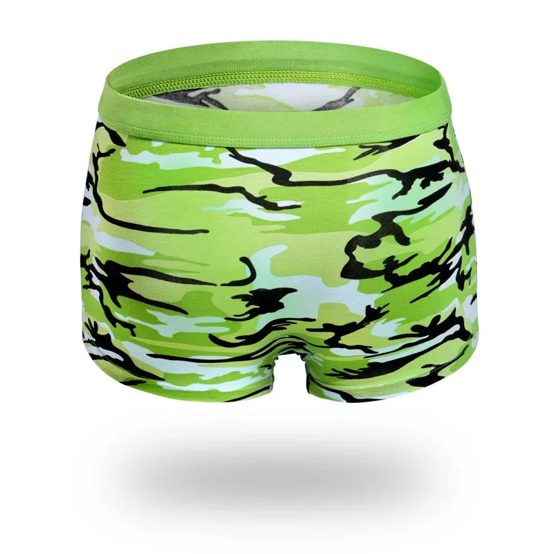 4Pcs/Men's Boxers Camouflage Military Panties Man Sexy Boxer Soft Shorts Underwear Male Army Green Underpants for Men Plus Size