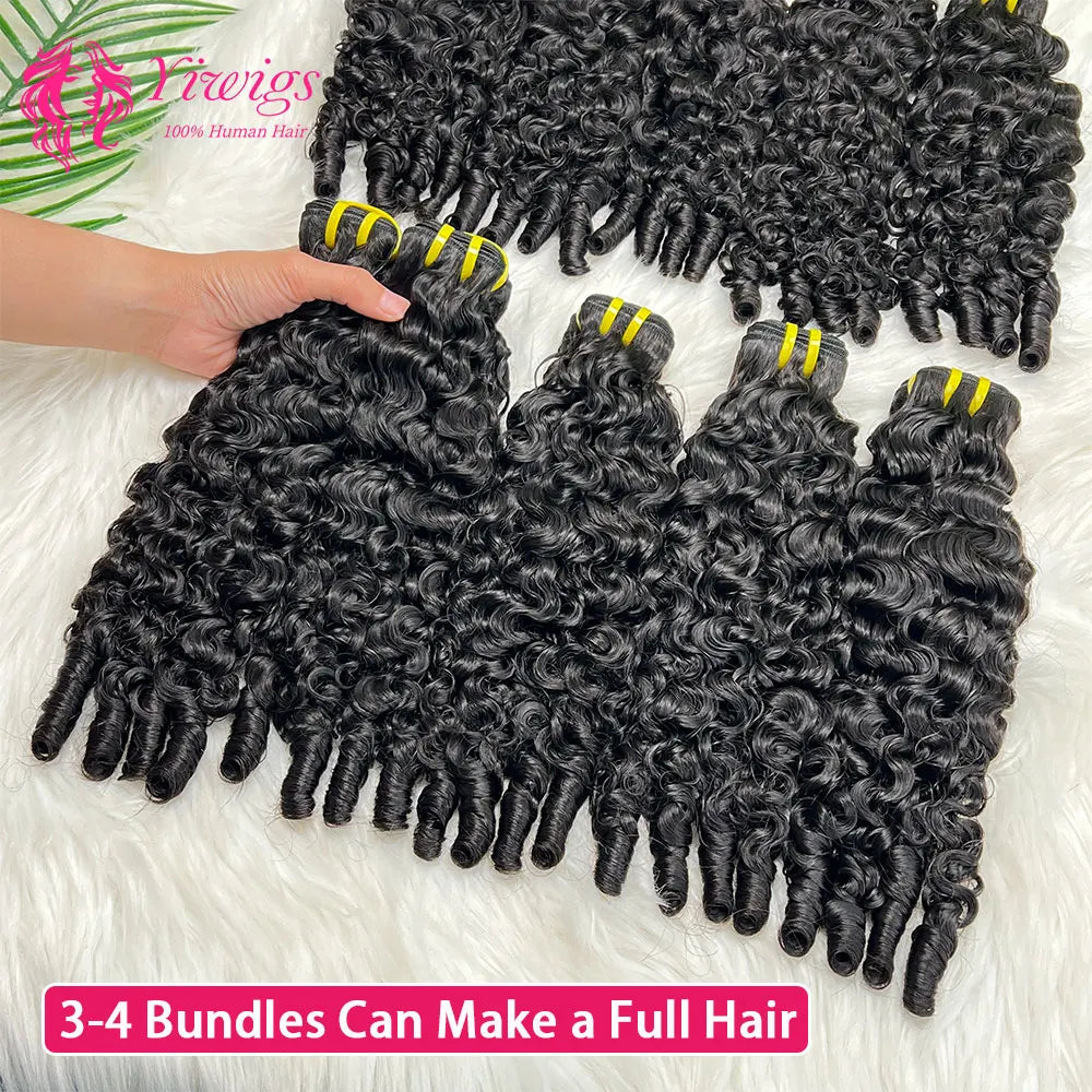 Burmese Curly Bundles Human Hair Extensions Burmese Pixie Curls Raw Hair 100% Human Hair Bundles Weave 1/3/4Pcs Full End
