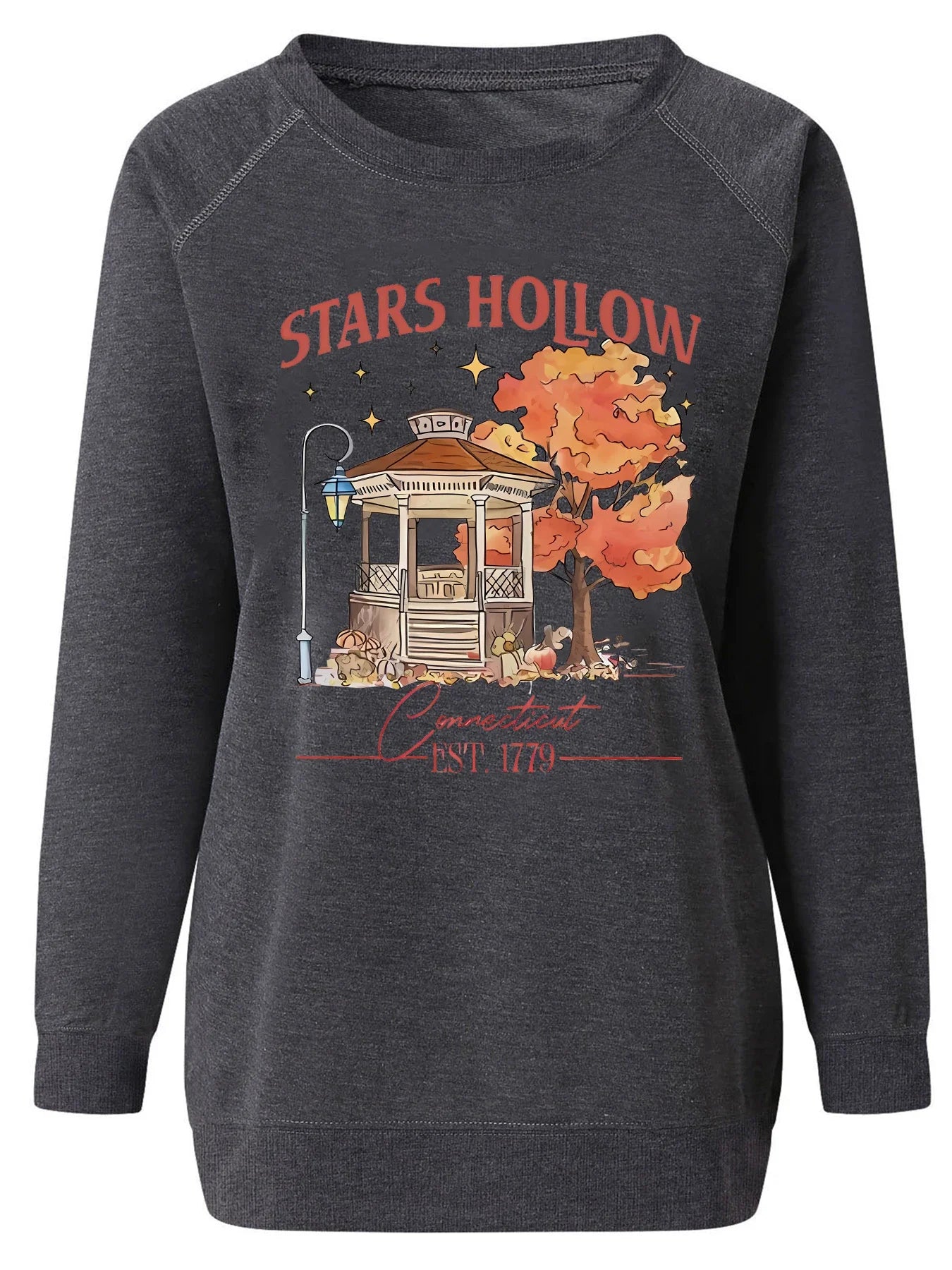 Stars Hollow Fashion Autumn Garden Print Women Sweatshirt Long Sleeve raglan Shoulder Casual Top Women Clothes for Fall & Winter