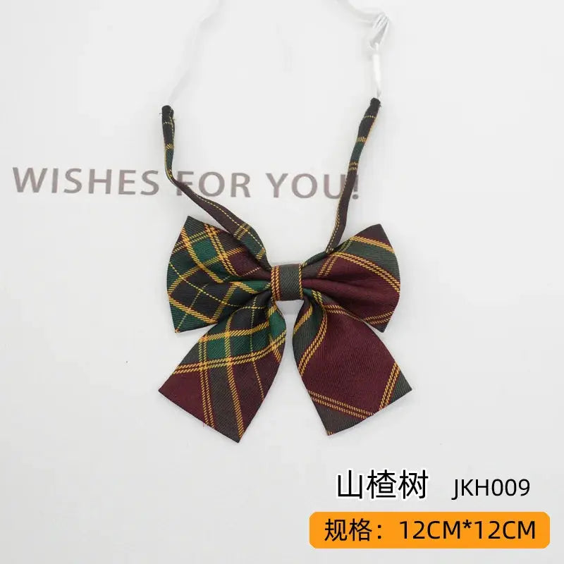 Trendy JK Ties Bowtie Women College Student Collar Neckwear Daily Shirt Accessories Cotton Plaid Bowknot Lolita Girls Lazy-tie BAZAARHUBO