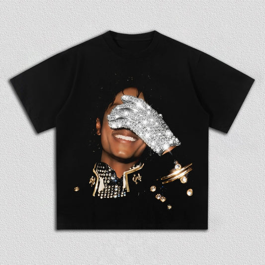 Summer Men's MJ Michael Jackson Printed 100%CottonNeutral O-Neck Short Sleeve Men's and Women's Fashion Hip Hop T-shirt Fan Gift