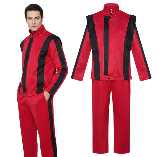 Men's Michael Jackson Cosplay Jackets Set Street Dance Super Star Cosplay Tracksuit Retro 80S New Stage Show Wear Halloween Suit