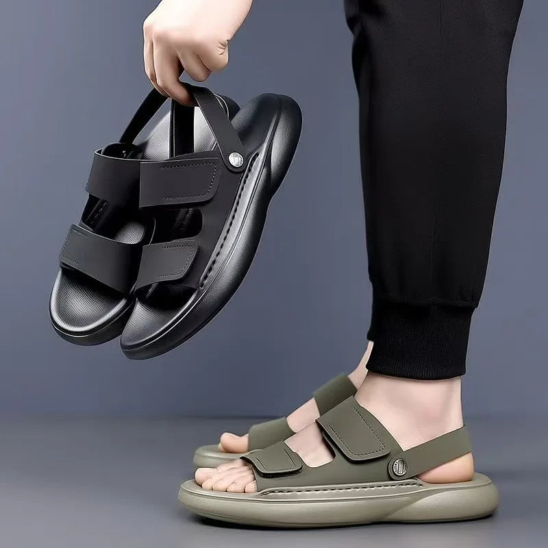 2026 New Men Sandals Casual Breathable Soft Sole Non-Slip Outdoor Fashion Beach Shoes Travel Slippers