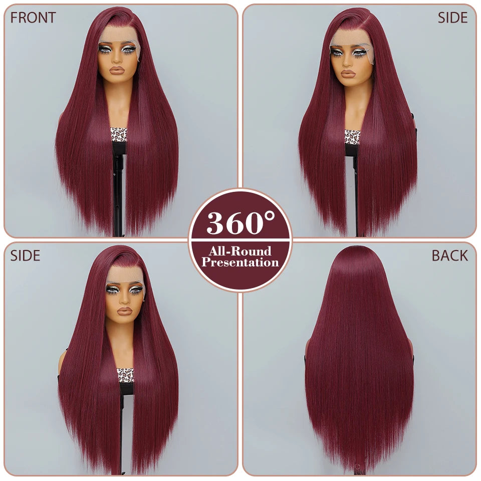 30 Inch Lace Frontal Wig Synthetic 13X6 Straight Hair Lace Wig For Afro Women High Temperture Fiber Blond Women Lace Frontal Wig
