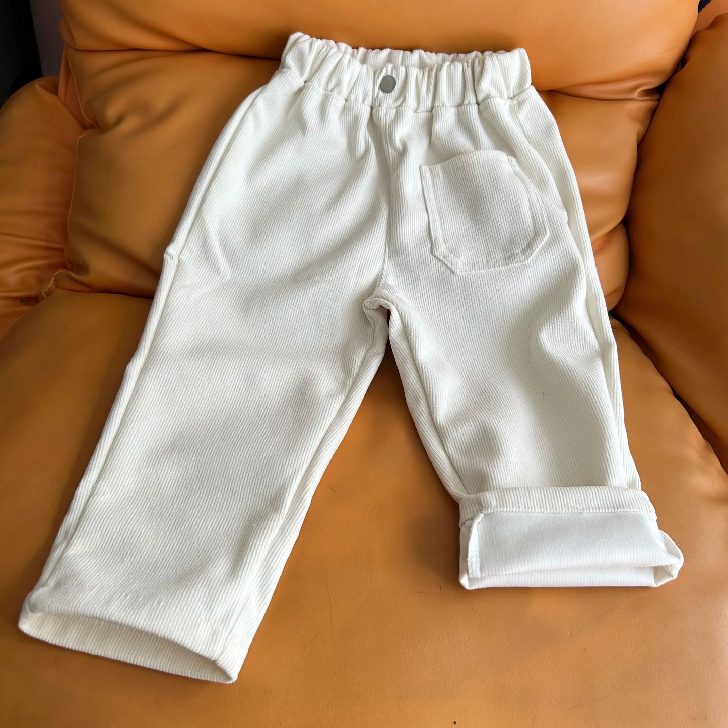 Fashion children's clothing Autumn Winter Kids solid color Corduroy pants Boys soft loose Trousers Girls all-match casual pants