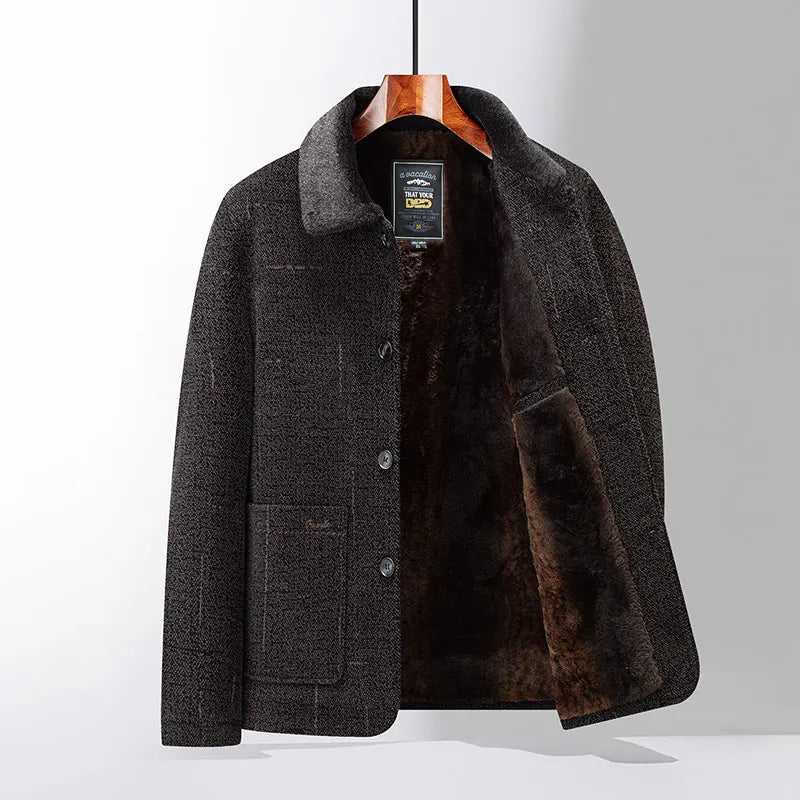 2026 Men Woolen Coats Men's business Casual Trench Coat Winter Coat with wool inner Man Autumn and Winter Wool Coat for Men