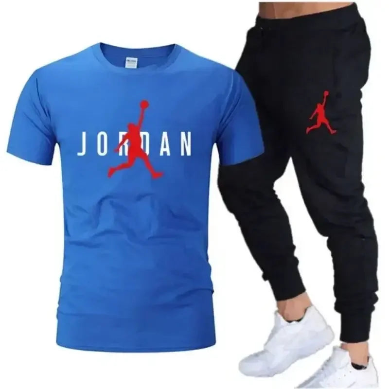 2025 New Summer Popular Men's Set, Men's Sports Set, Printed Leisure Fashion Short Sleeve Set, Men's Jogging Set