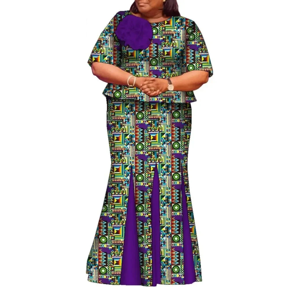 African Skirts and Top Sets for Women Party Ankara Fashion African Print Clothes Dashiki Outfits Lady Evening Gowns WY2143