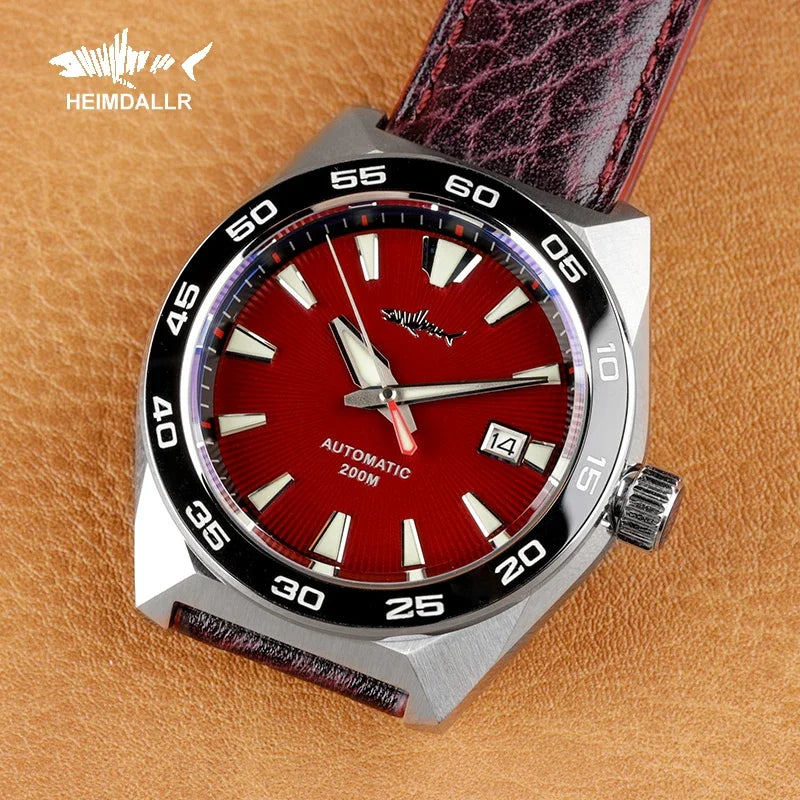 Heimdallr Monster Diver men Watch Frost Blue Dial Sapphire Crystal NH35 Automatic Mechanical 200m Waterproof Full Luminous Watch