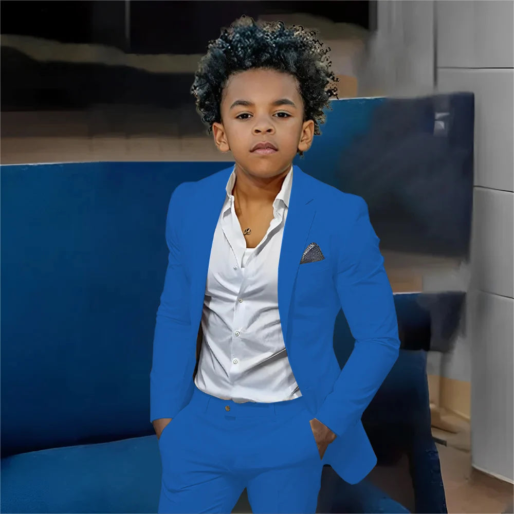 Casual Beige Boys Suit 2 Piece Set Fashion Design Wedding Tuxedos for Kids Custom Clothes 2-16 Years Old Outfit