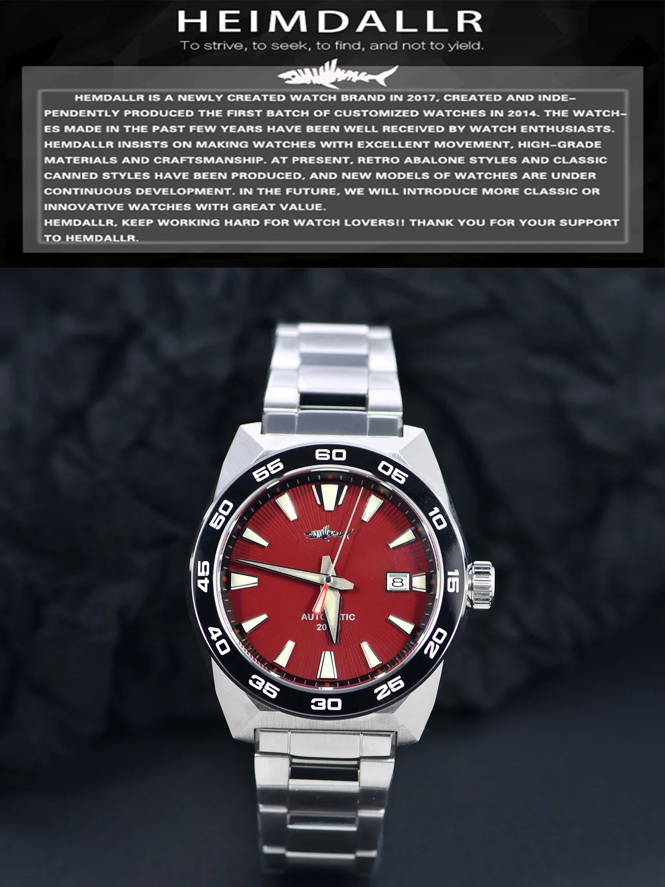 Heimdallr Monster Diver Watches NH35 Automatic Mechanical Frost Blue Dial Sapphire Crystal 200m Waterproof Luminous Men Watches