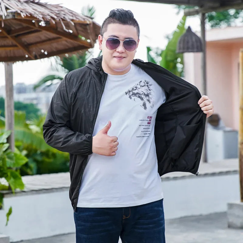 11XL Large size sun protection clothing men's summer thin plus sun protection clothing outdoor quick dry jacket 10XL 9XL 8XL