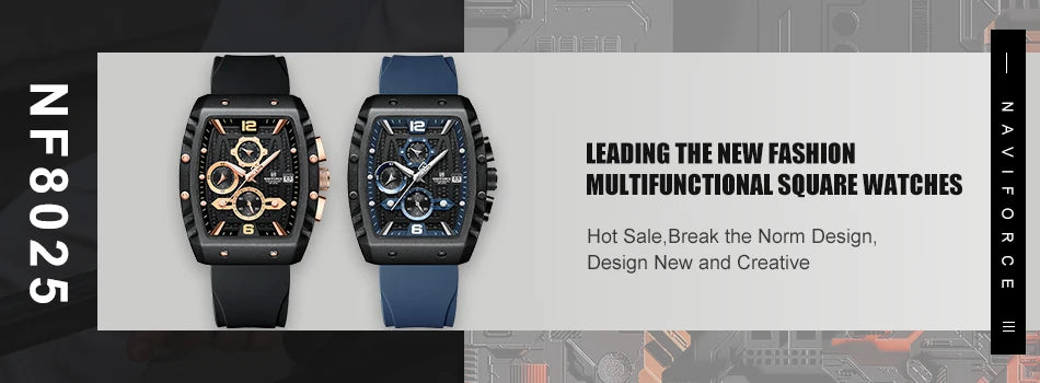 NAVIFORCE New Style Sporty 3ATM Waterproof Shockproof Stainless Strap  Man's Wristwatch Luxury Fashion Quartz Watches Men‘s Gift