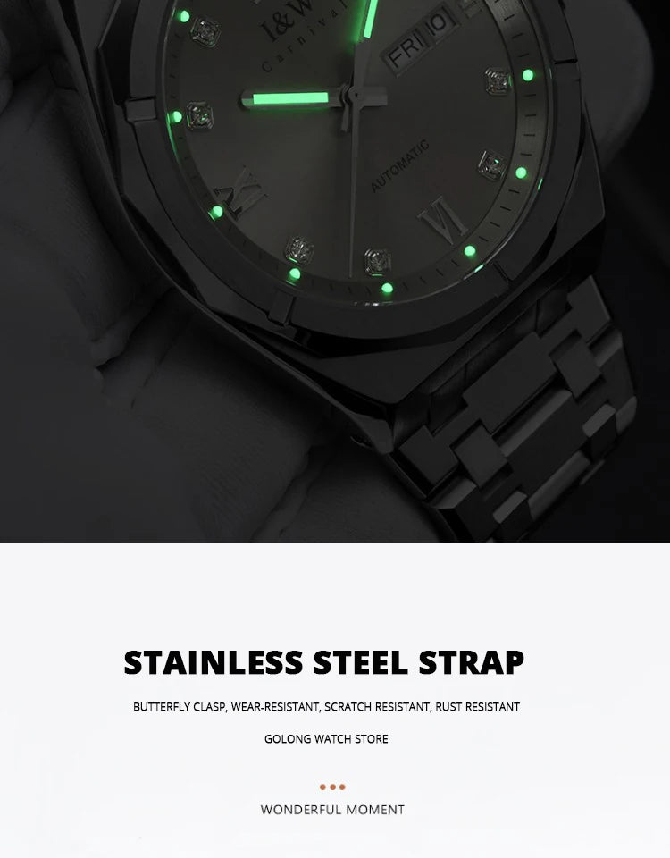 Montre Homme Luxury Brand IW CARNIVAL Mens Watches Sapphire Calendar Luminous 5bar Japan MIYOTA Movement Automatic Watch for Men