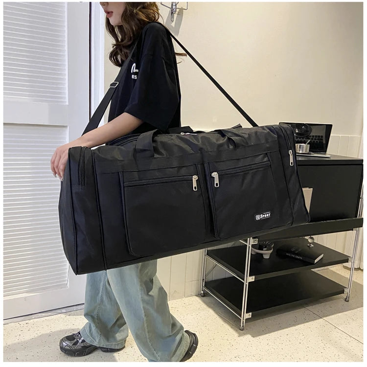 Women Men Nylon Travel Duffel Bag Carry On Luggage Bag Men Tote Large Capacity Weekender Gym Sport Holdall Overnight Bag Pouches