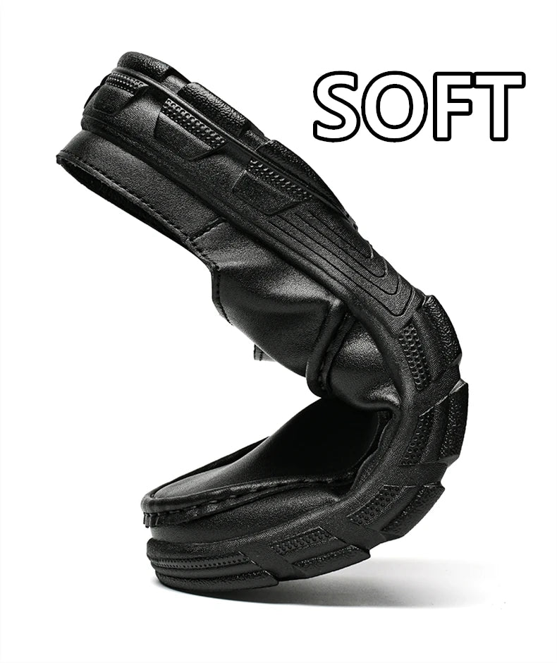 Summer Men Business Formal Shoes Genuine Leather Sandals Designers for Men Mules Outdoor Casual Slippers Comfy Office Work Shoes