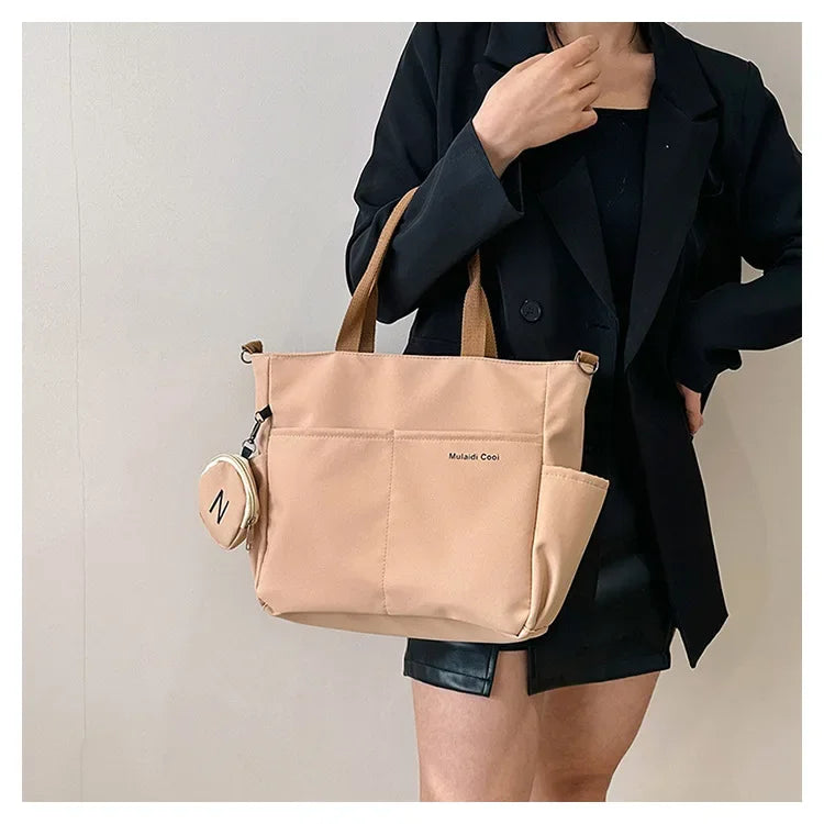 Korean version large capacity crossbody bag, versatile for male and female college students, travel shoulder bag, commuting bag
