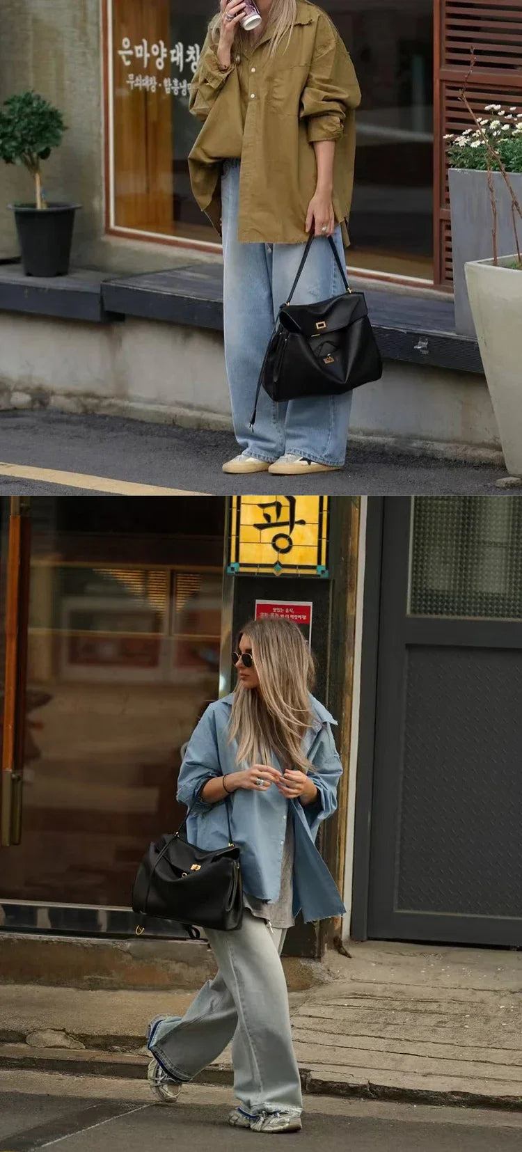 2026 large Genuine leather shoulder bag armpit top layer cowhide large capacity women's commuting high-end tote bag