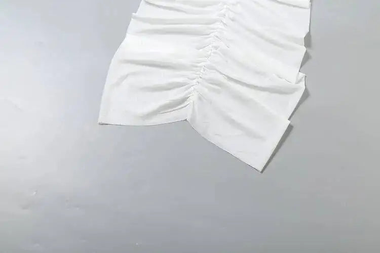 Sexy Fashion 2 Piece Set Woman Velvet Cross Kink Tank Tops+Hollow Design Ruched Long Skirts Club Party Coquette Outfits