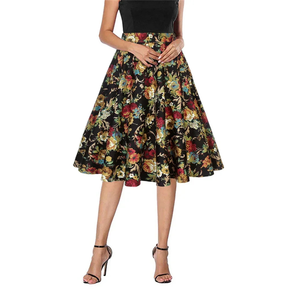 Casual 1950s Style Vintage Women's Party Summer Skirt 2024 New Harajuku Retro A Line Fashion Housewife Rockabilly Street Skirts