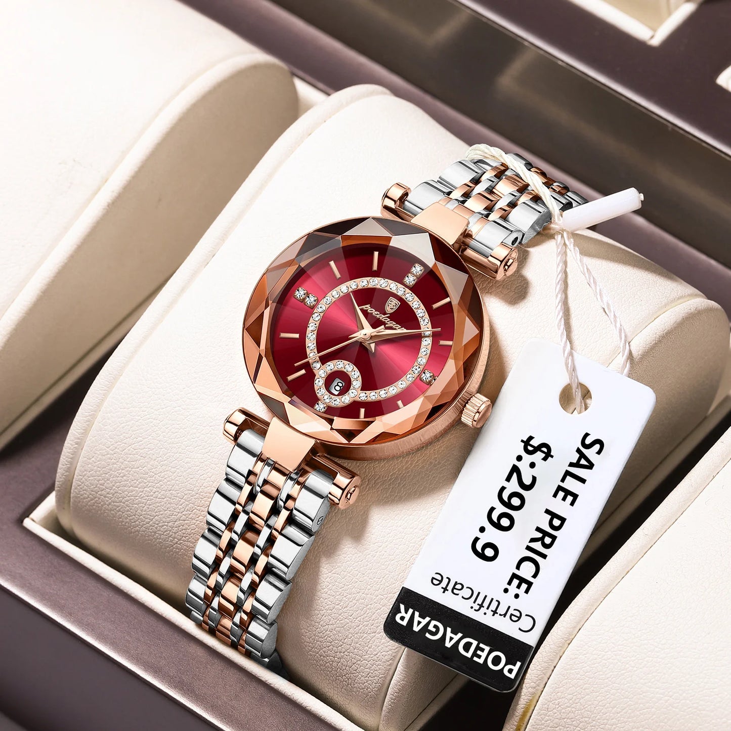 POEDAGAR Luxury Fashion Women Watches Waterproof Stainless Steel Date Diamond Ladies Watch High Quality Quartz Woman Wristwatch