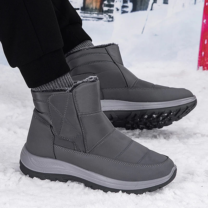 New Winter Men's Boots Snow Boots Thicken Warm Plush Waterproof Non-slip Outdoor Casual Ankle Boots Size 36-46 Men Cotton Shoes