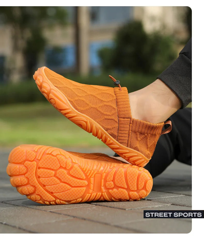 Minimalist Men's Barefoot Shoes Anti Slip Breathable Knitting Walking Shoes for Men Wear-resistant Lightweight Running Sneakers