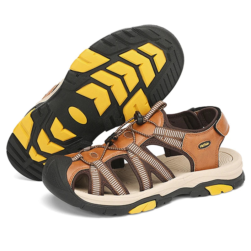 Summer Outdoor Sandals for Men Breathable Hiking Shoes Water Beach Mens Sandals Camping Climbing Aqua Sneaker Fashion Roman Shoe