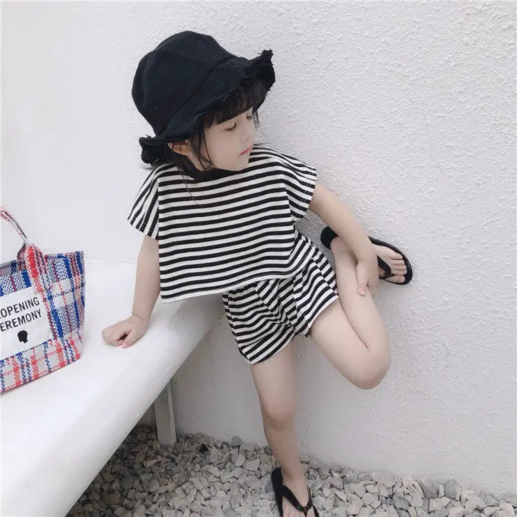 Fashion Baby Girls Sets Casual Summer Clothes Mother Kids Leopard Print Suit Cotton Short Sleeve T-shirt Pants Children's Set