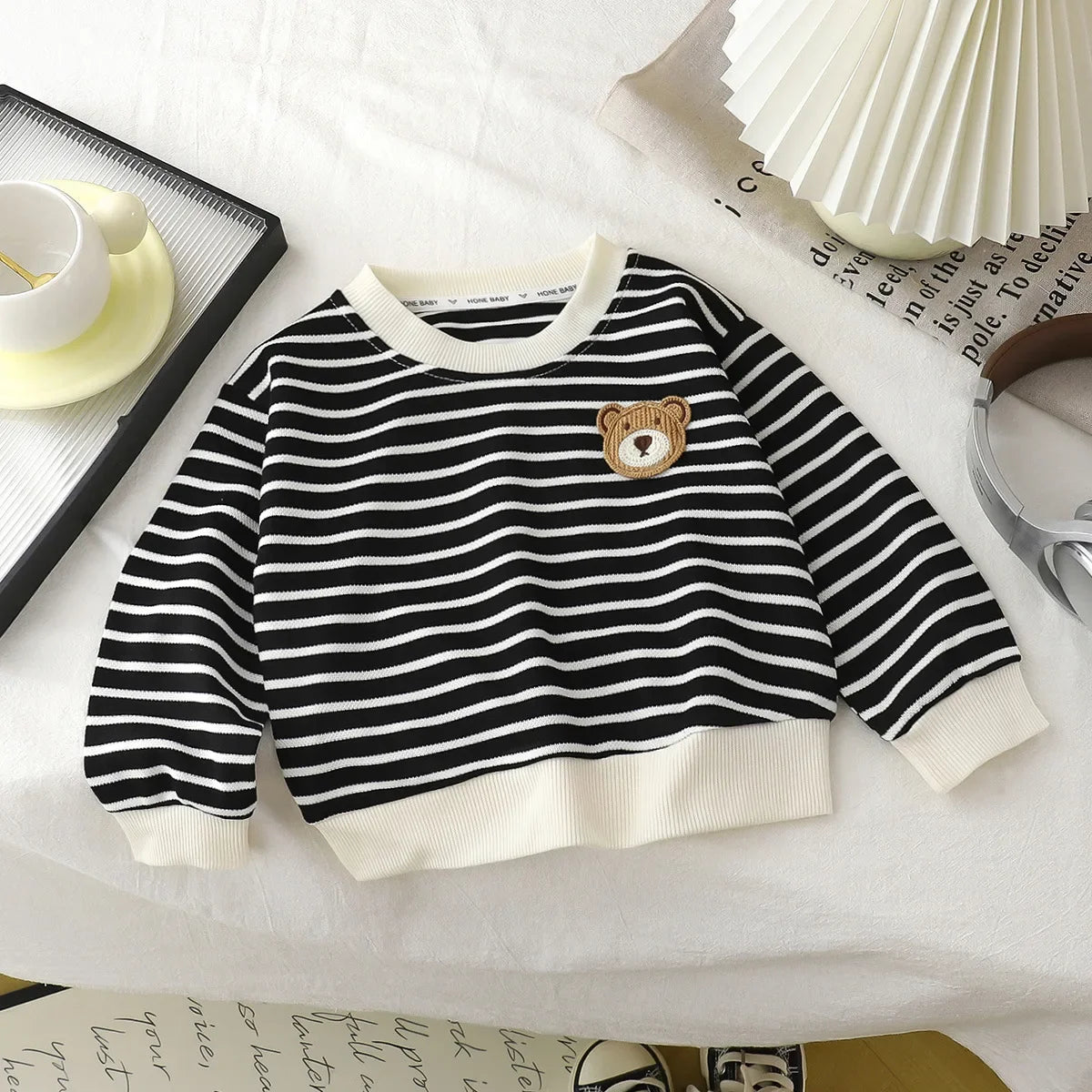 T-shirt Elastic Sweater Long Sleeve Pullover Tops Baby Children Clothing Children's Sweatshirt Kids Clothes Boys Girls BAZAARHUBO
