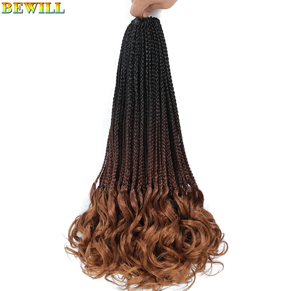14 18 24 Inch French Curl Crochet Braids Boho Goddess French Curl Box Braids Crochet Hair Synthetic French Curly Braiding Hair